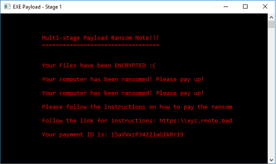 Ransomware Attack Sequence: Multi-stage Payload Ransom