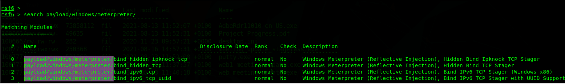 Windows staged Meterpreter payloads