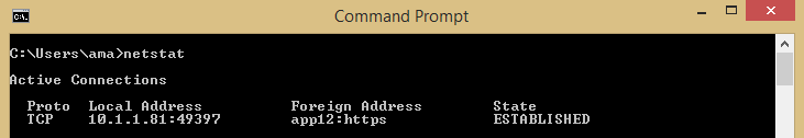 Netstat command-and-control communication