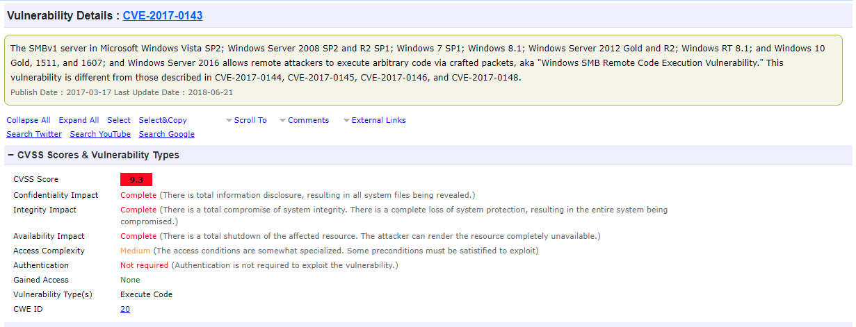 smb CVE details